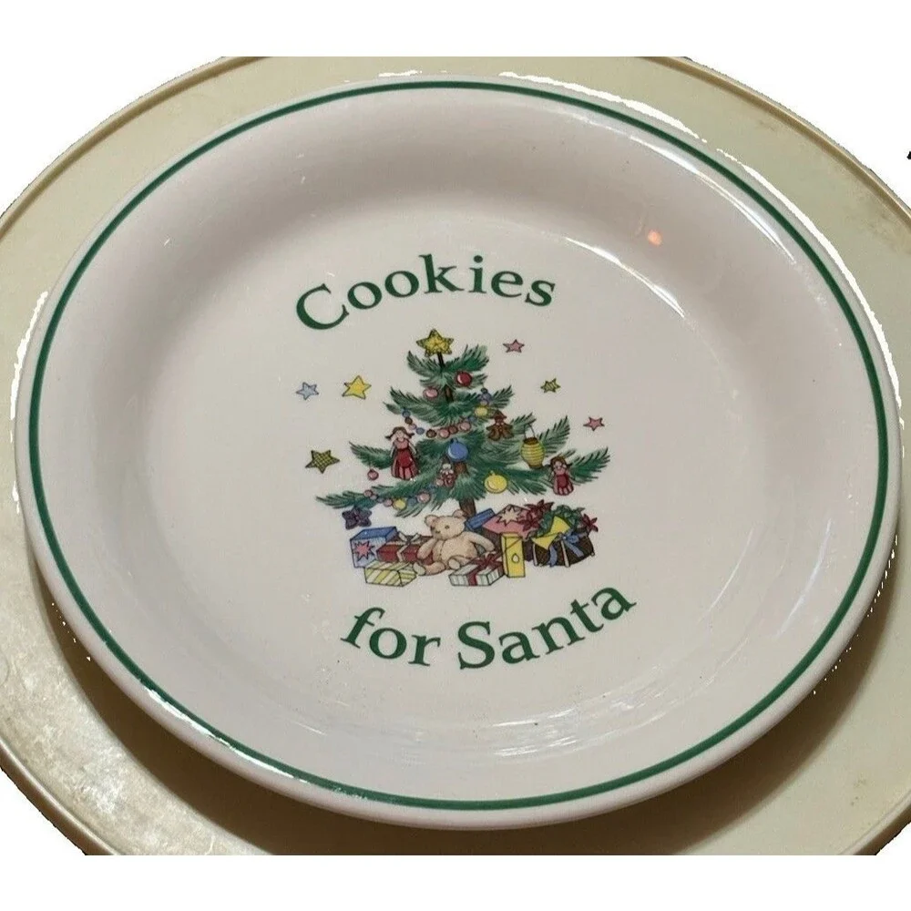 Nikko Japan Cookies for Santa Christmas Plate 8.5” Tree Teddy Bear Holiday